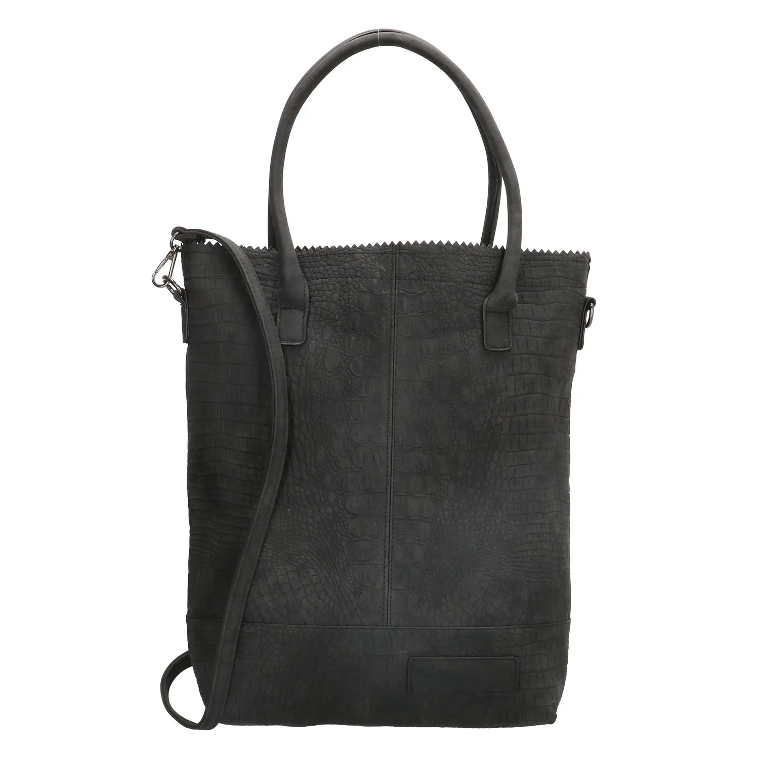 Zebra Natural bag cartel with zipper - shopper black croco 