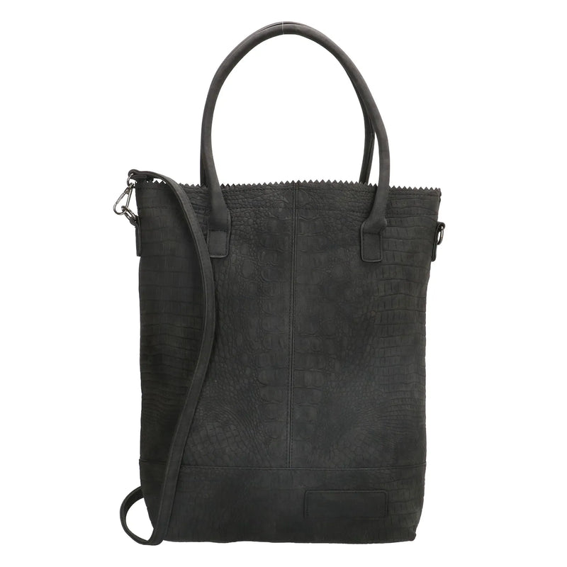 Zebra Natural bag kartel met rits - shopper black croco