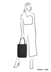 Zebra Natural bag kartel met drukknoop - Zwart