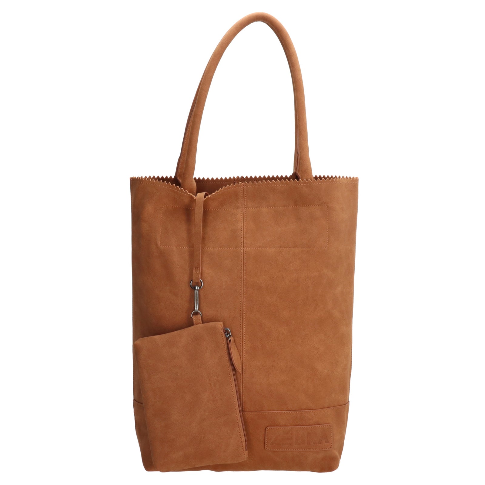 Zebra Natural bag kartel met drukknoop - Camel