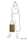 Zebra Natural bag kartel met drukknoop - Olijfgroen