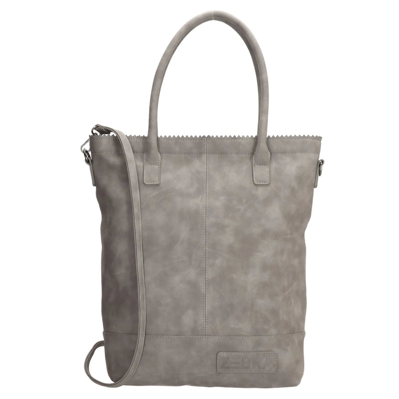 Zebra Natural bag kartel met rits - Mid Grey