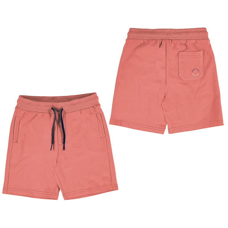 Jongens Basic fleece shorts           van Mayoral in de kleur Apricot    in maat 128.
