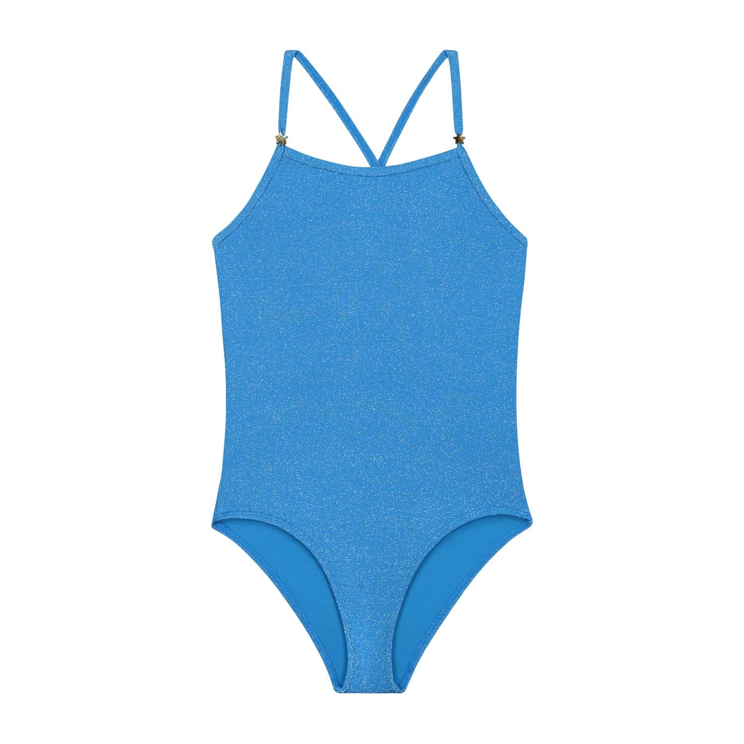 Meisjes LOIS swimsuit SICILY GLITTER van Shiwi in de kleur sports blue in maat 170-176.