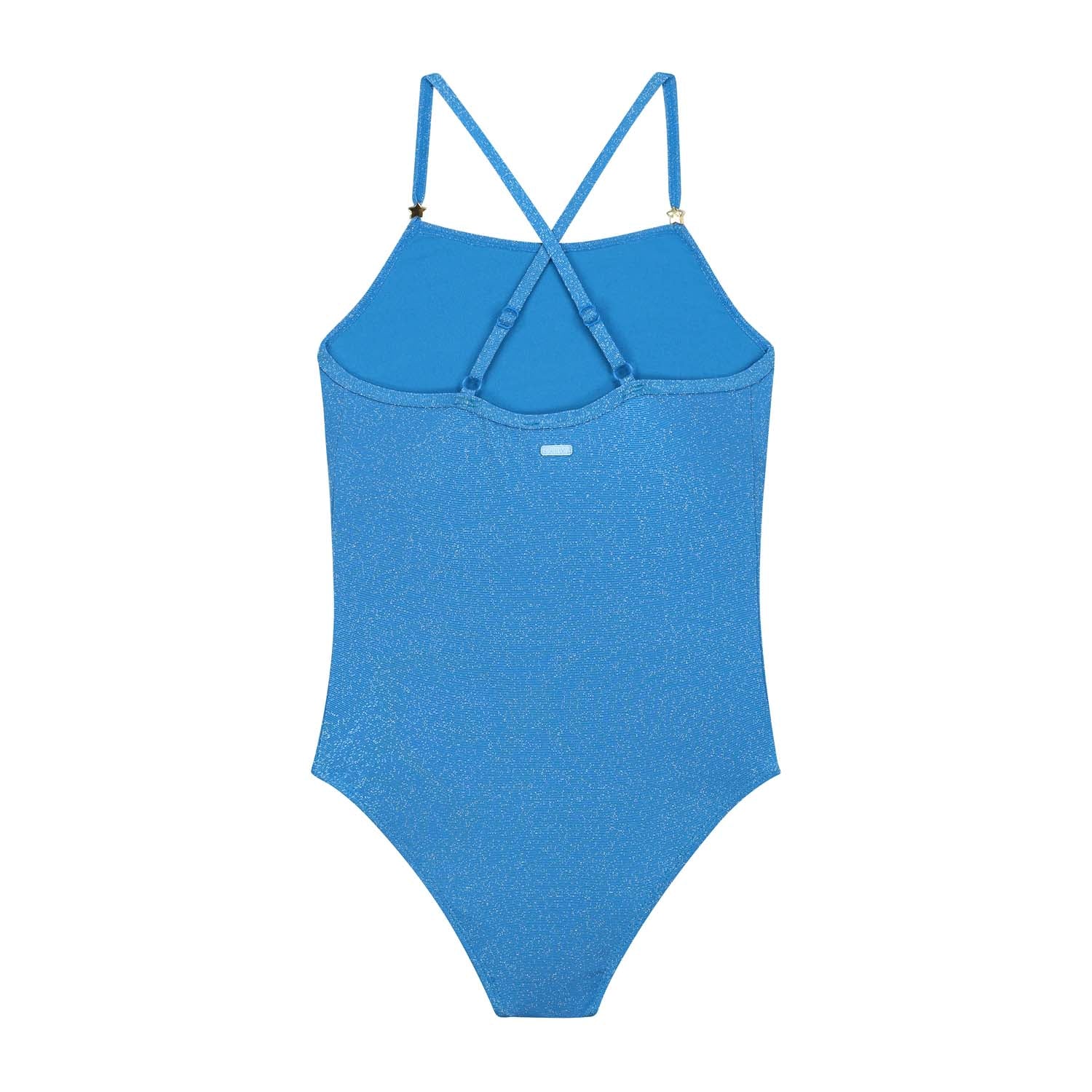 Meisjes LOIS swimsuit SICILY GLITTER van Shiwi in de kleur sports blue in maat 170-176.