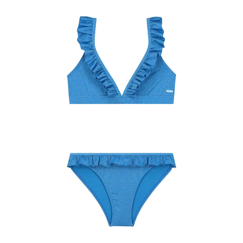 Meisjes BELLA bikini set SICILY GLITTER van Shiwi in de kleur sports blue in maat 170-176.