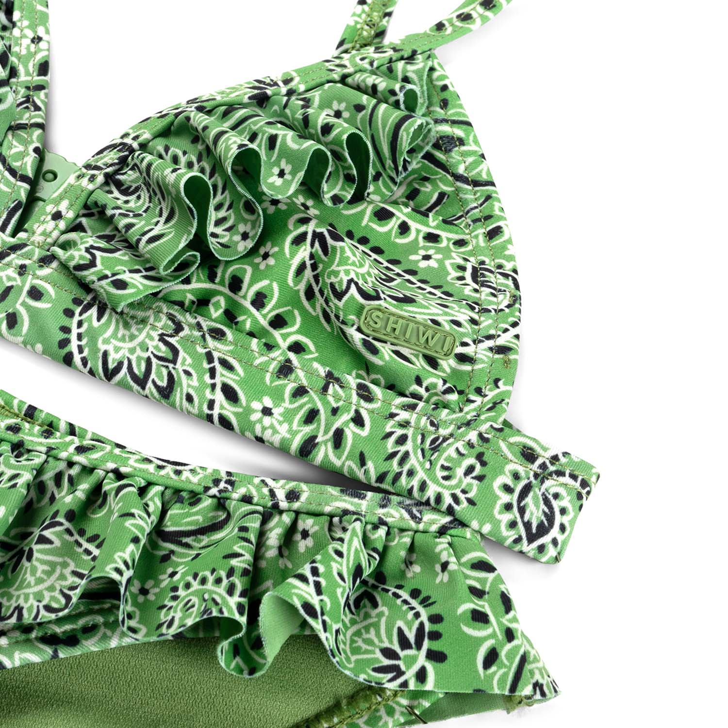 Meisjes BLAKE bikini set POOLSIDE PAISLEY  van Shiwi in de kleur kelly green  in maat 170-176.