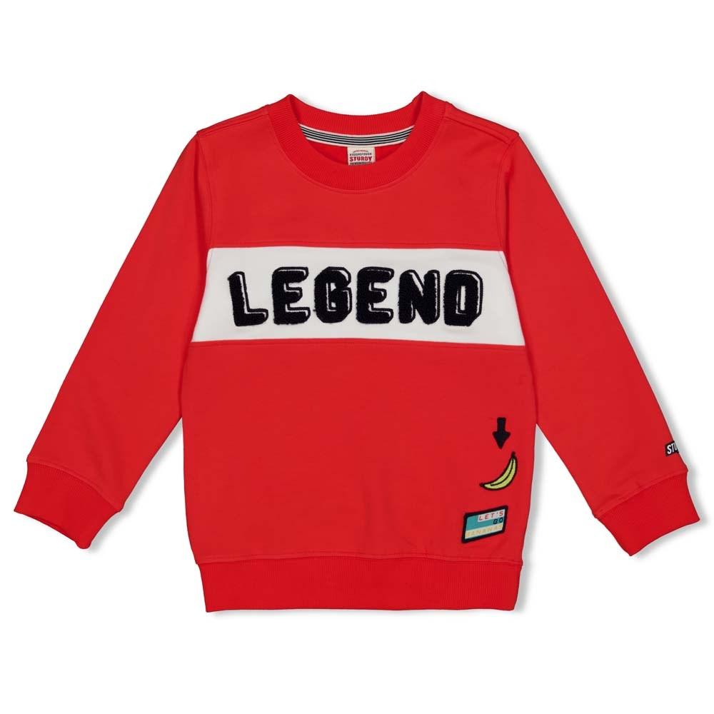 Jongens Sweater Hero - Playground van Sturdy in de kleur Rood in maat 128.