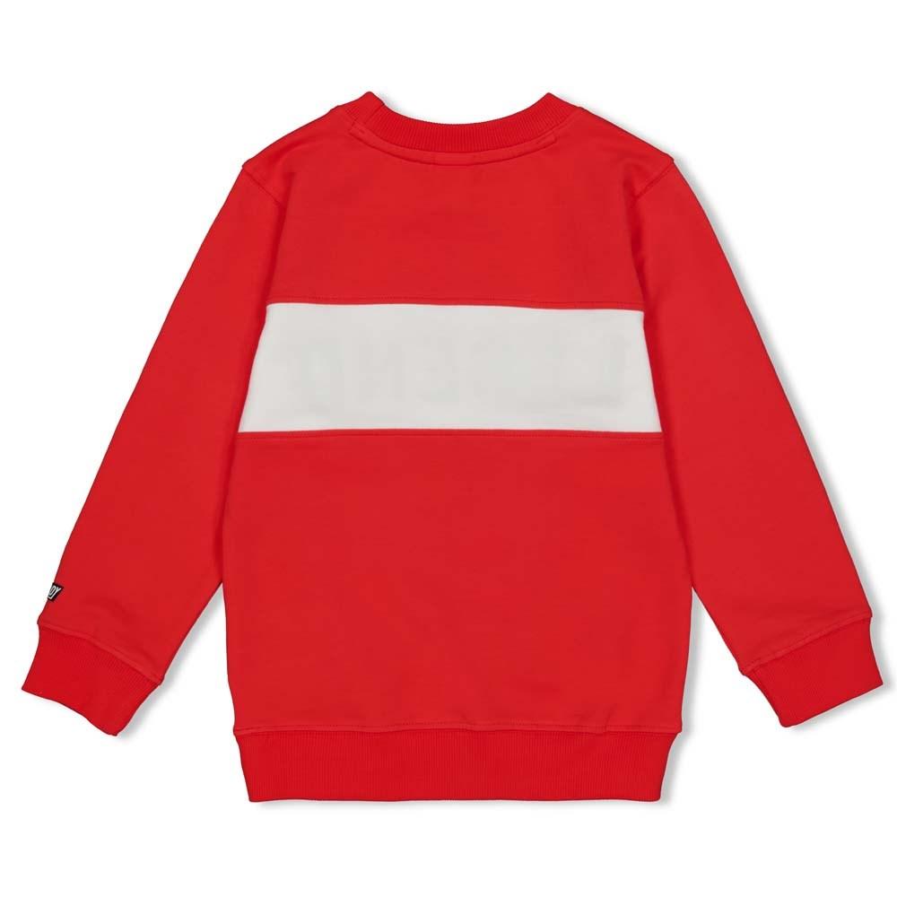Jongens Sweater Hero - Playground van Sturdy in de kleur Rood in maat 128.
