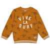 Jongens Sweater AOP - Happy Camper van Sturdy in de kleur Okergeel in maat 128.