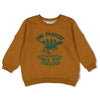 Jongens Sweater - He Ho Dino van Sturdy in de kleur Bruin in maat 128.