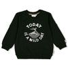 Jongens Sweater - He Ho Dino van Sturdy in de kleur Antraciet in maat 128.