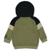 Jongens Hoody - He Ho Dino van Sturdy in de kleur Army in maat 128.