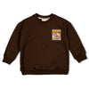 Jongens Sweater - Fly Wild van Sturdy in de kleur d.Bruin in maat 128.