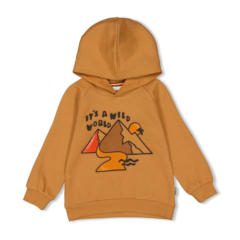 Jongens Hoody - Fly Wild van Sturdy in de kleur Camel in maat 128.