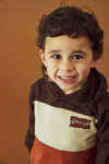 Jongens Hoody - Fly Wild van Sturdy in de kleur d.Bruin in maat 128.