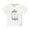 Jongens T-shirt Lucky - Playground van Sturdy in de kleur Wit in maat 128.