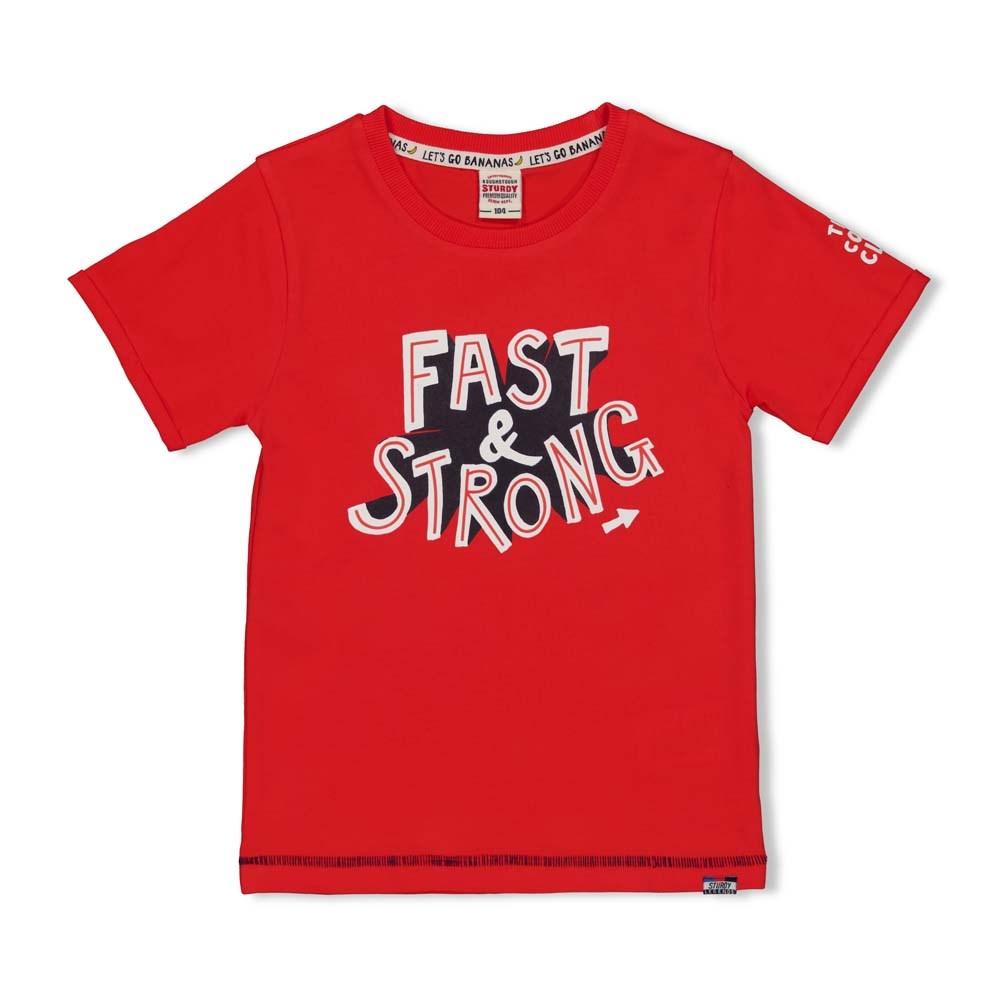 Jongens T-shirt Fast - Playground van Sturdy in de kleur Rood in maat 128.