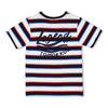 Jongens T-shirt streep - Playground van Sturdy in de kleur Marine in maat 128.