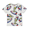 Jongens T-shirt AOP Sneakers - Playground van Sturdy in de kleur Wit in maat 128.