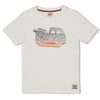 Jongens T-shirt - Happy Camper van Sturdy in de kleur Offwhite in maat 128.