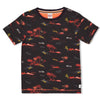 Jongens T-shirt AOP - Happy Camper van Sturdy in de kleur Antraciet in maat 128.