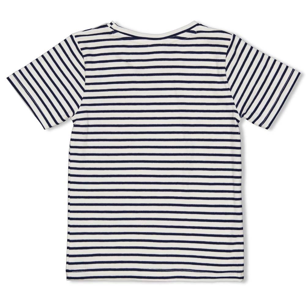 Jongens T-shirt streep - Smile & Wave van Sturdy in de kleur Indigo in maat 128.