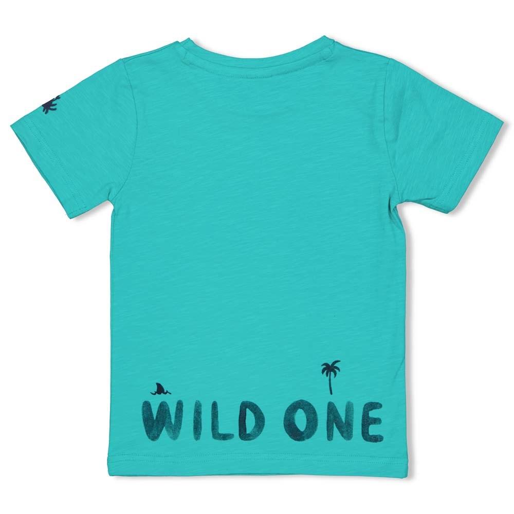 Jongens T-shirt Wild One - Smile & Wave van Sturdy in de kleur Mint in maat 128.