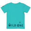 Jongens T-shirt Wild One - Smile & Wave van Sturdy in de kleur Mint in maat 128.