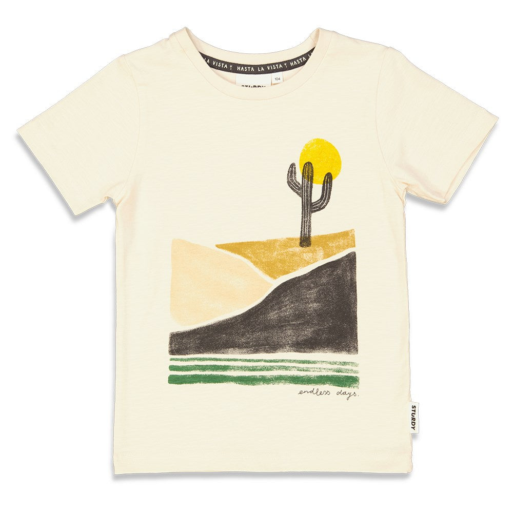 Jongens T-shirt - Tiki Island van Sturdy in de kleur Off White in maat 128.