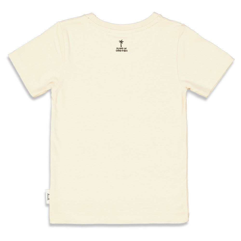 Jongens T-shirt - Tiki Island van Sturdy in de kleur Off White in maat 128.