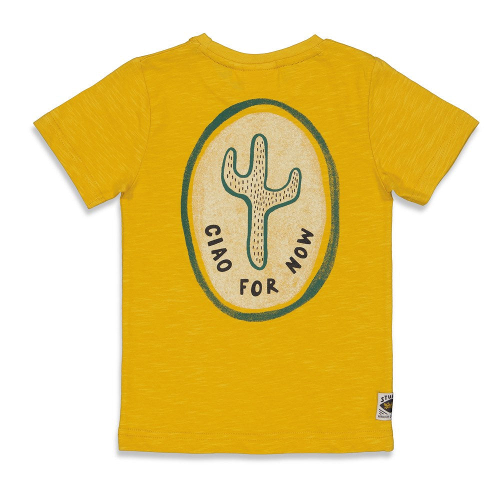 Jongens T-shirt Ciao - Tiki Island van Sturdy in de kleur Geel in maat 128.