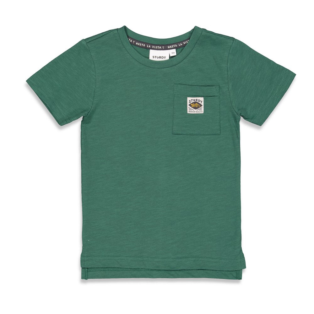 Jongens T-shirt Better Days - Tiki Island van Sturdy in de kleur Groen in maat 128.