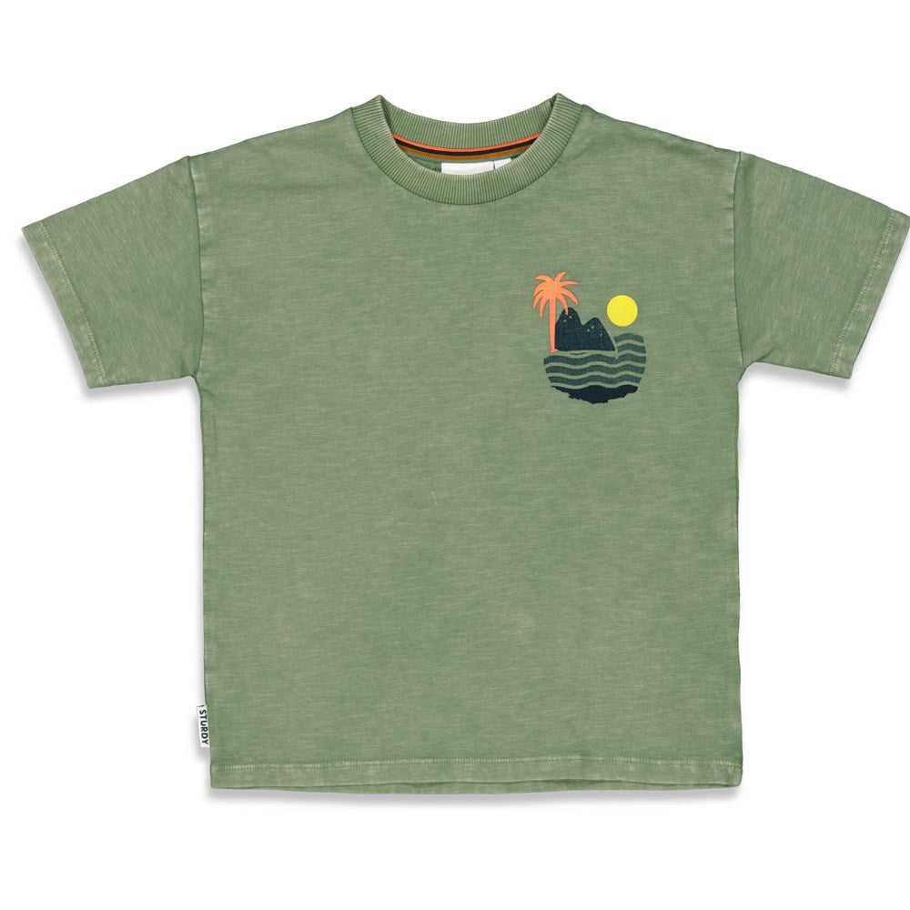 Jongens T-shirt - El Sol van Sturdy in de kleur Army in maat 128.