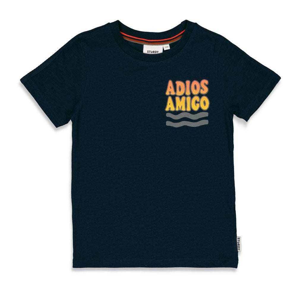 Jongens T-shirt Adios - El Sol van Sturdy in de kleur Blauw in maat 128.