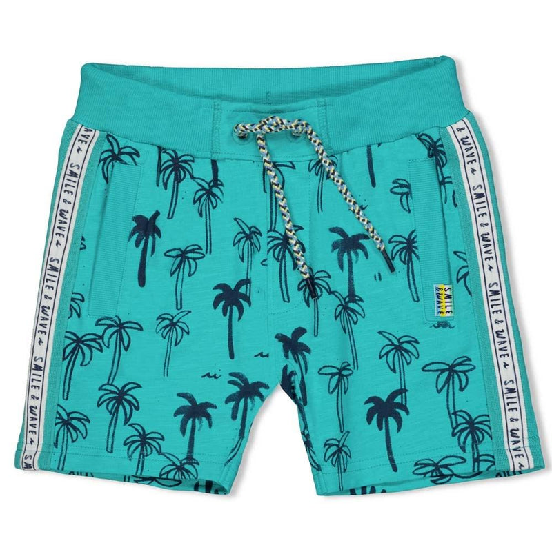 Jongens Short AOP - Smile & Wave van Sturdy in de kleur Mint in maat 128.