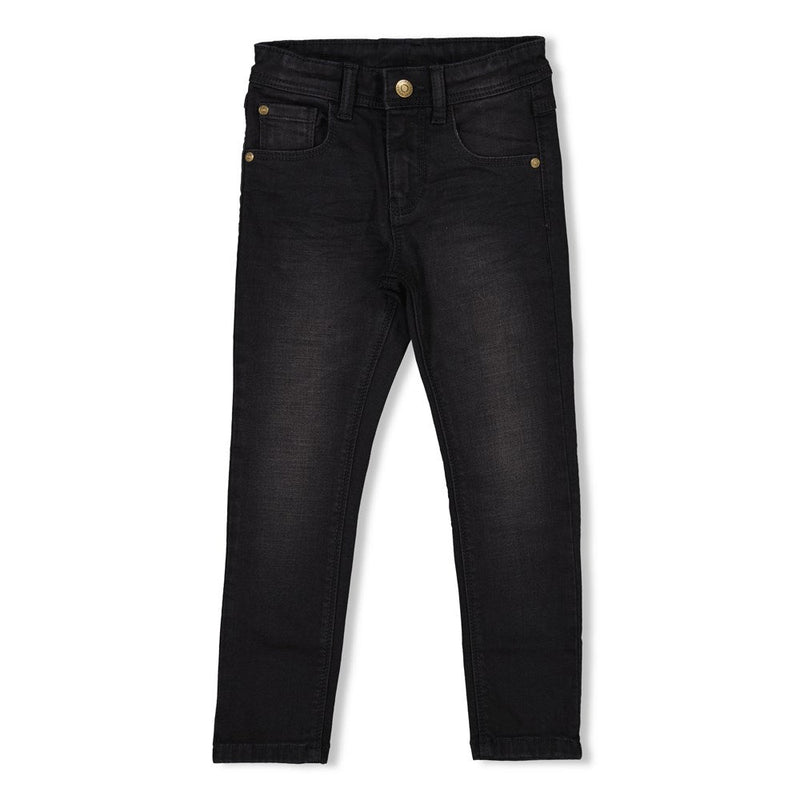 Jongens Slim fit jeans - Sturdy Denims van  in de kleur Black Denim in maat 128.