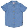 Jongens Overhemd k/m - Summer Denims van Sturdy in de kleur Grey denim in maat 128.