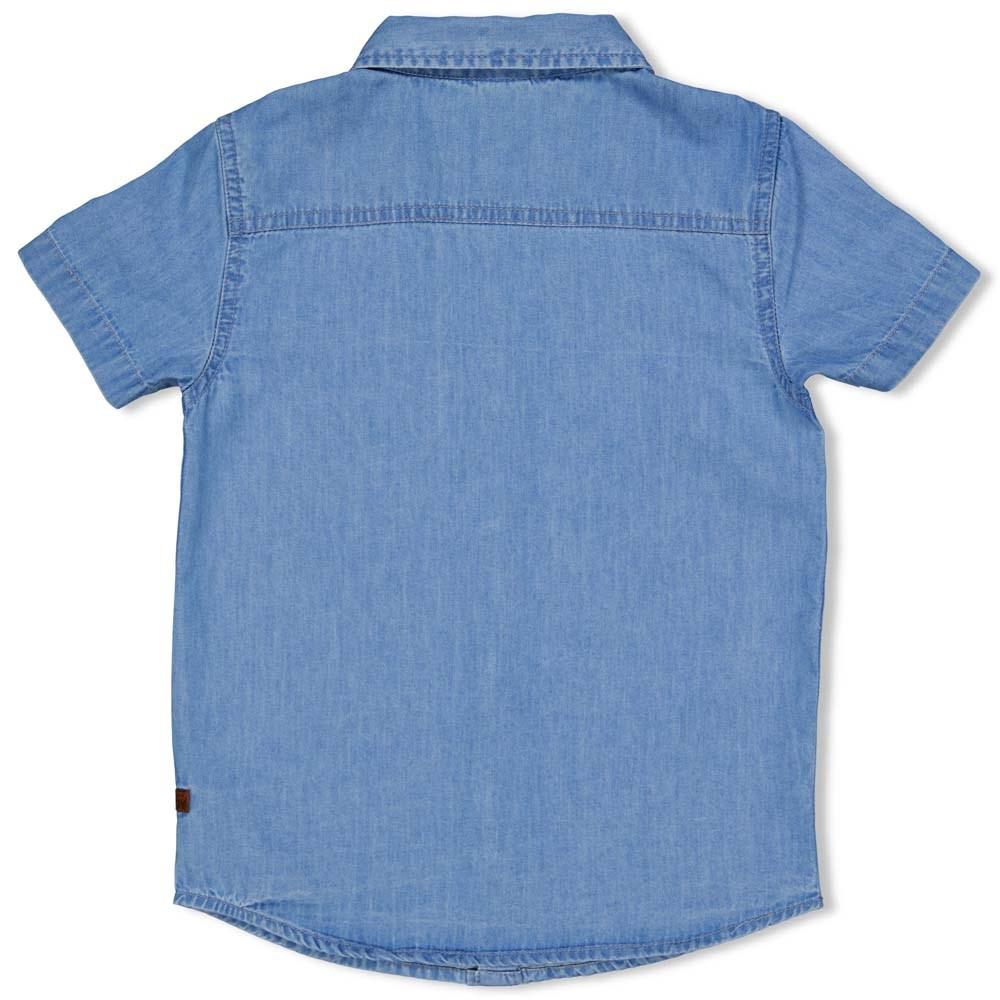 Jongens Overhemd k/m - Summer Denims van Sturdy in de kleur Grey denim in maat 128.