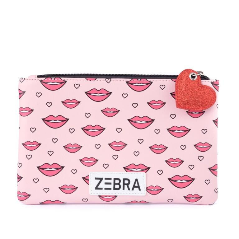 meisjes Pencilcase - Kisses van Zebra in de kleur roze in maat 0.
