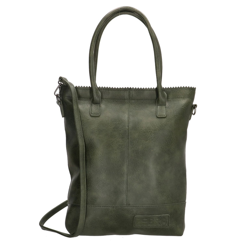 Zebra Natural bag kartel met rits - Armygreen