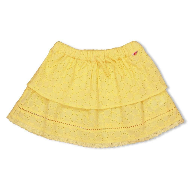 Meisjes Rok broderie anglaise - Tutti Frutti van Jubel in de kleur Geel in maat 140.