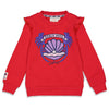 Meisjes Sweater ruches - Shell We Dance van Jubel in de kleur Rood in maat 140.