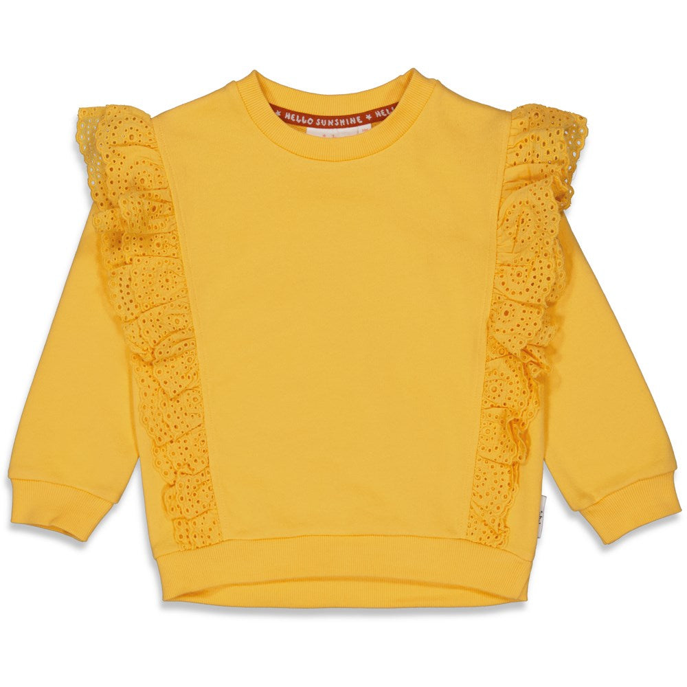 Meisjes Sweater - Have A Nice Daisy van Jubel in de kleur Geel in maat 140.