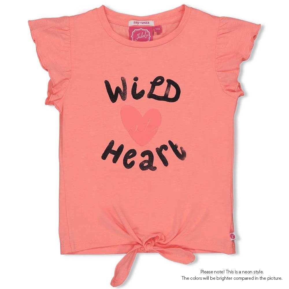 Meisjes T-shirt - Whoopsie Daisy van Jubel in de kleur Neon Koraal in maat 140.