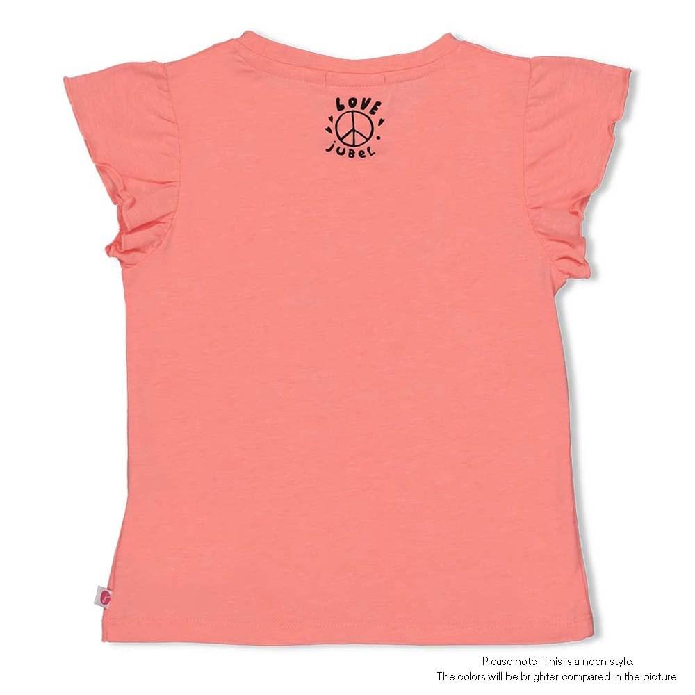Meisjes T-shirt - Whoopsie Daisy van Jubel in de kleur Neon Koraal in maat 140.