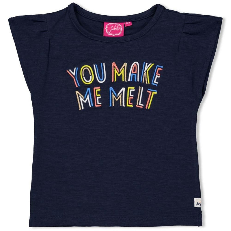Meisjes T-shirt Melt - Sweet Gelato van Jubel in de kleur Marine in maat 140.