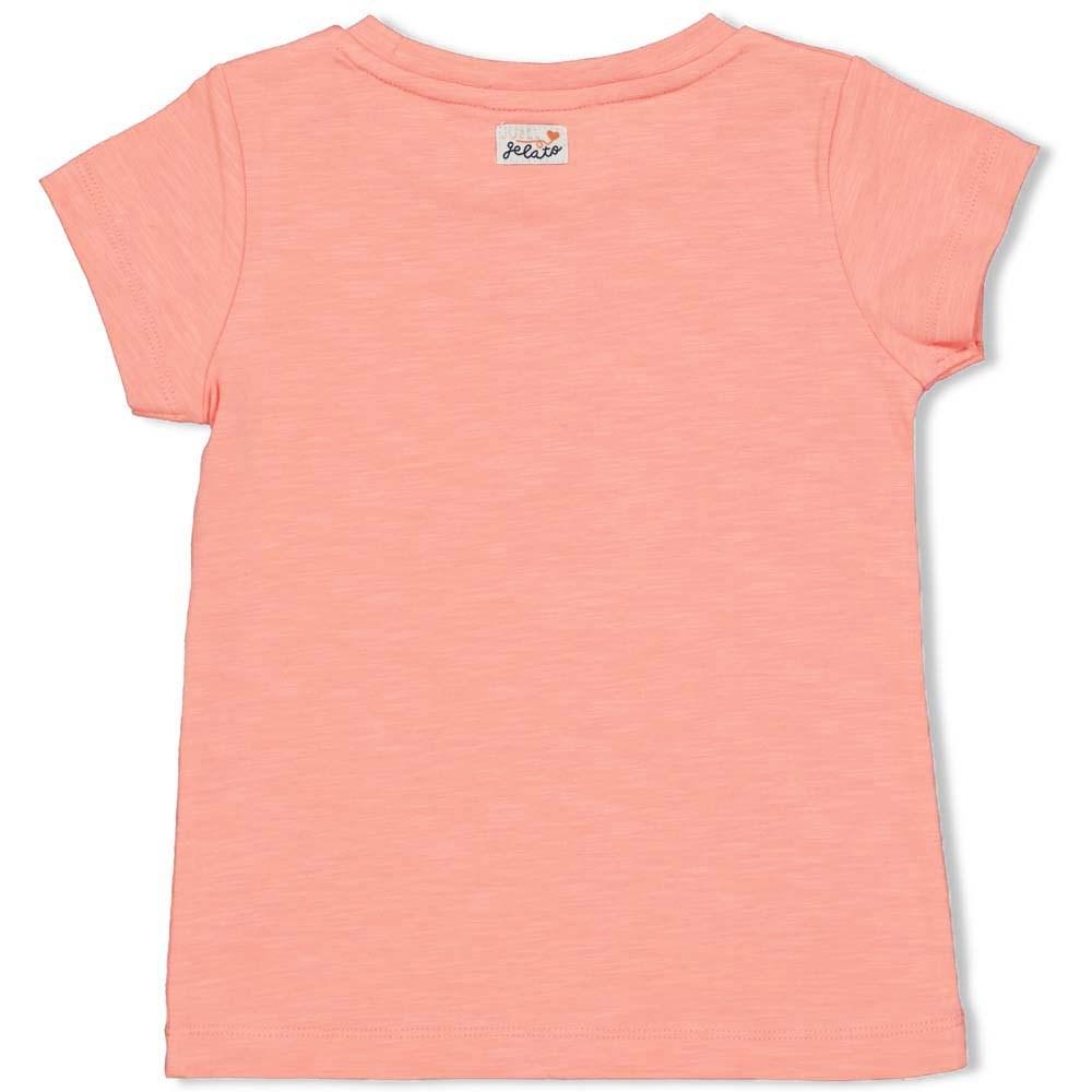 Meisjes T-shirt Gelato - Sweet Gelato van Jubel in de kleur Koraal in maat 140.