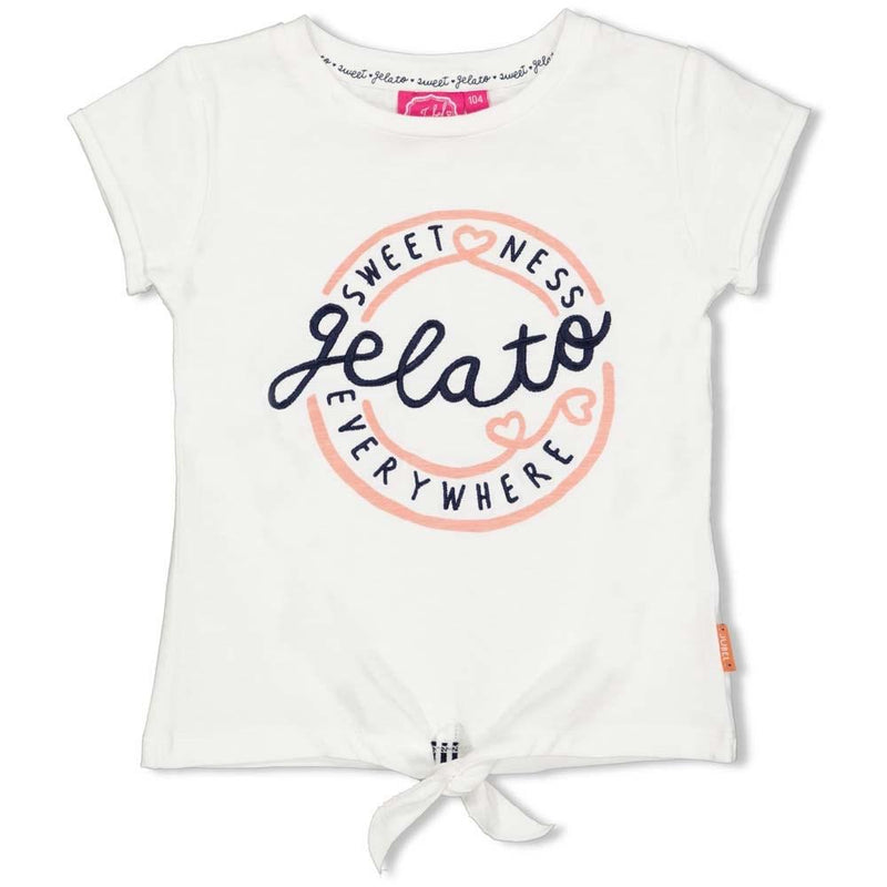 Meisjes T-shirt Gelato - Sweet Gelato van Jubel in de kleur Offwhite in maat 140.