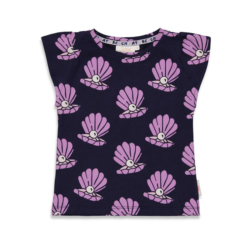 Meisjes T-shirt AOP - Shell We Dance van Jubel in de kleur Marine in maat 140.